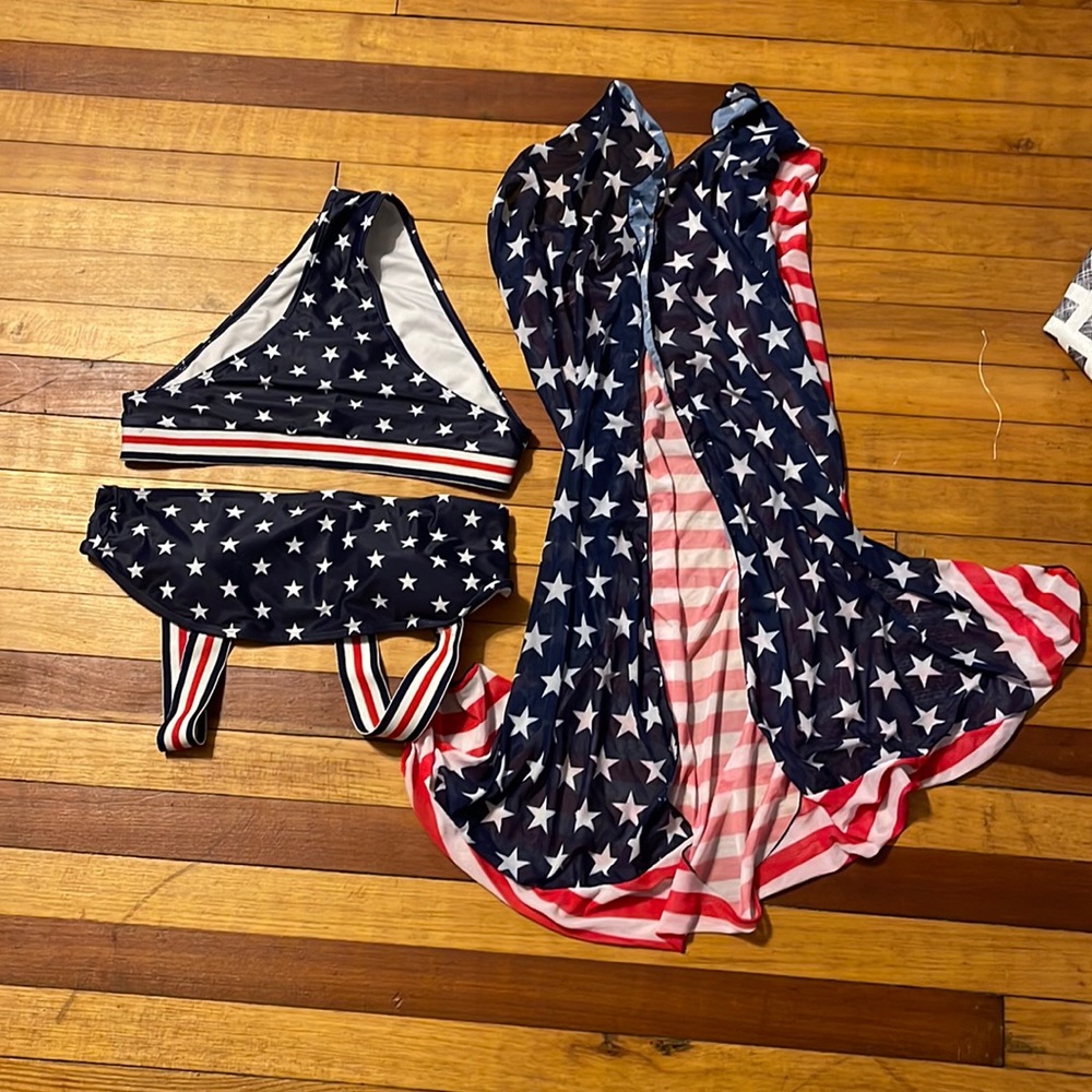 Patriotic Swim suit with cover up